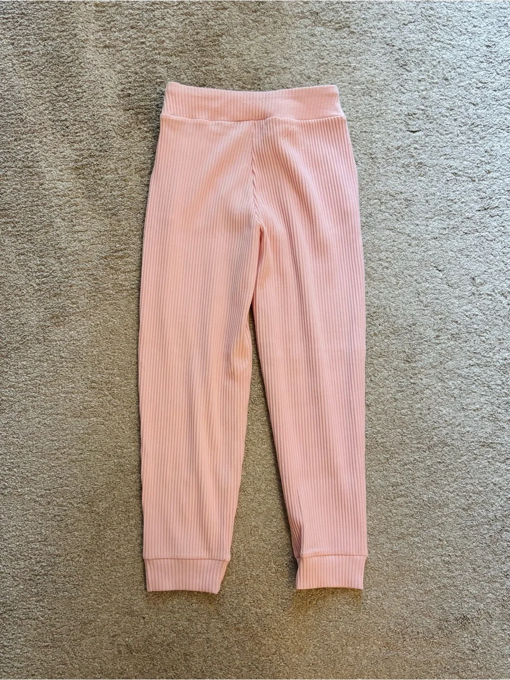 NWT The Children's Place Light Pink Ribbed Jogger Pants Size 7/8